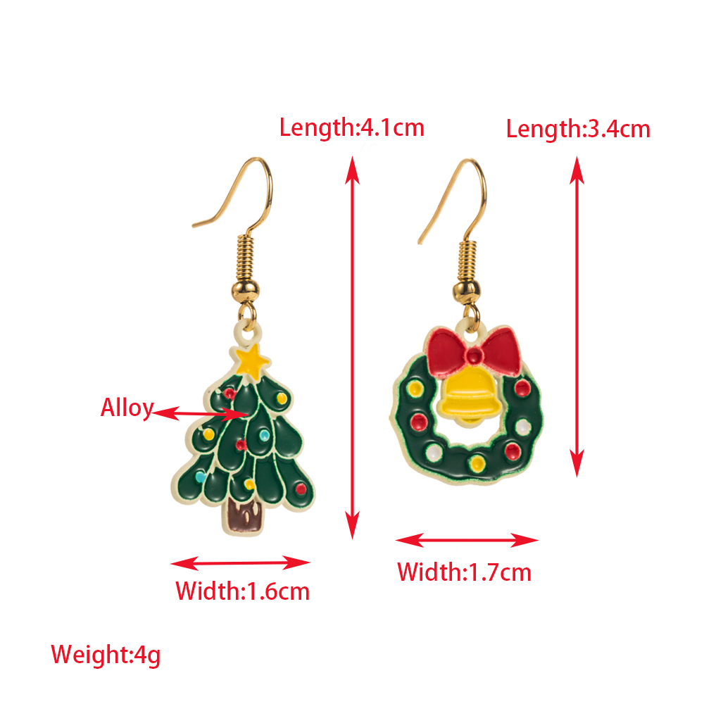 1 Pair Casual Christmas Streetwear Christmas Tree Gloves Bow Knot Enamel Alloy Drop Earrings display picture 3