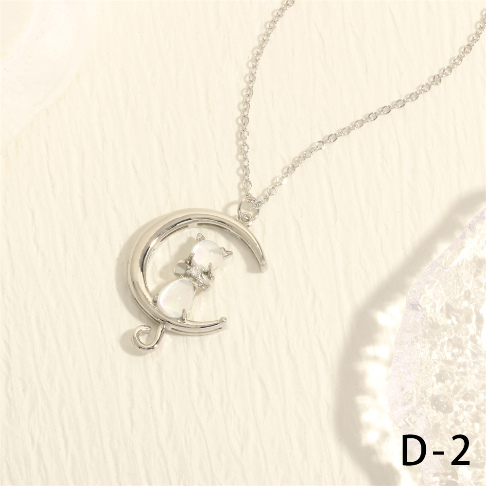 Style Simple Chat Le Cuivre Placage Incruster Zircon Plaqué Or 18k Pendentif display picture 14
