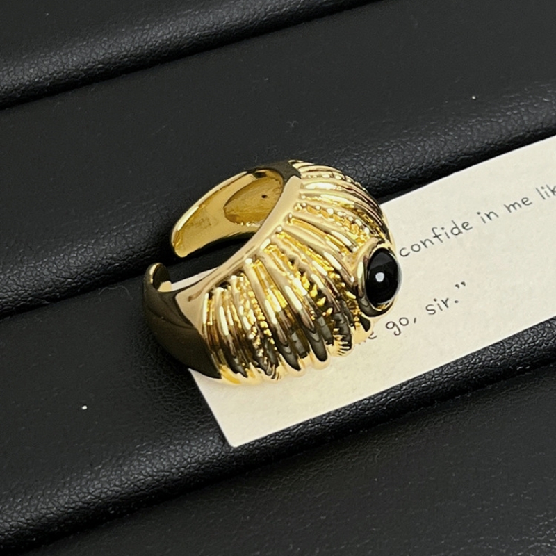Ig-stil Vintage-stil Farbblock Vergoldet Naturstein Legierung Großhandel Offener Ring display picture 17
