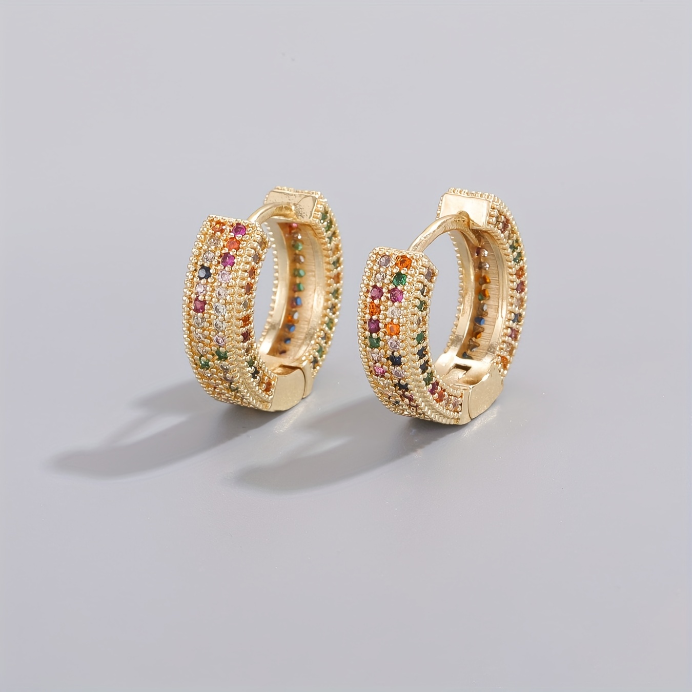 1 Pair Elegant Circle Plating Inlay Copper Zircon Gold Plated Hoop Earrings display picture 4