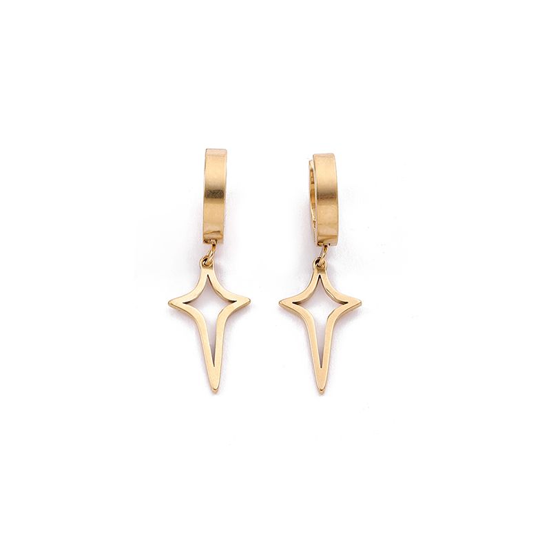 1 Pair Simple Style Classic Style Commute Feather Bow Knot Snowflake Polishing Plating Stainless Steel 18K Gold Plated Drop Earrings display picture 1