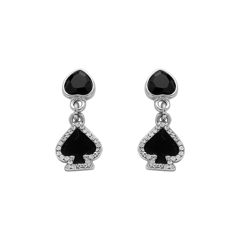 1 Pair Cute Peach Plating Inlay Alloy Rhinestones Silver Plated Drop Earrings display picture 2