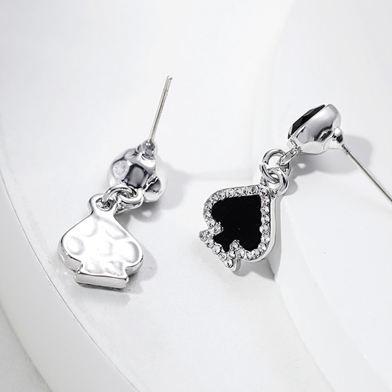1 Pair Cute Peach Plating Inlay Alloy Rhinestones Silver Plated Drop Earrings display picture 3