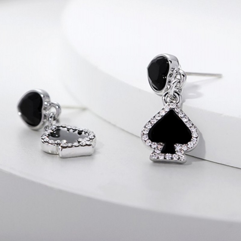 1 Pair Cute Peach Plating Inlay Alloy Rhinestones Silver Plated Drop Earrings display picture 1