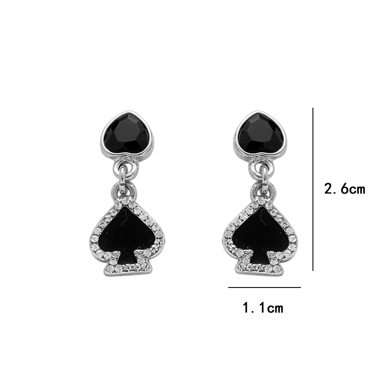 1 Pair Cute Peach Plating Inlay Alloy Rhinestones Silver Plated Drop Earrings display picture 6