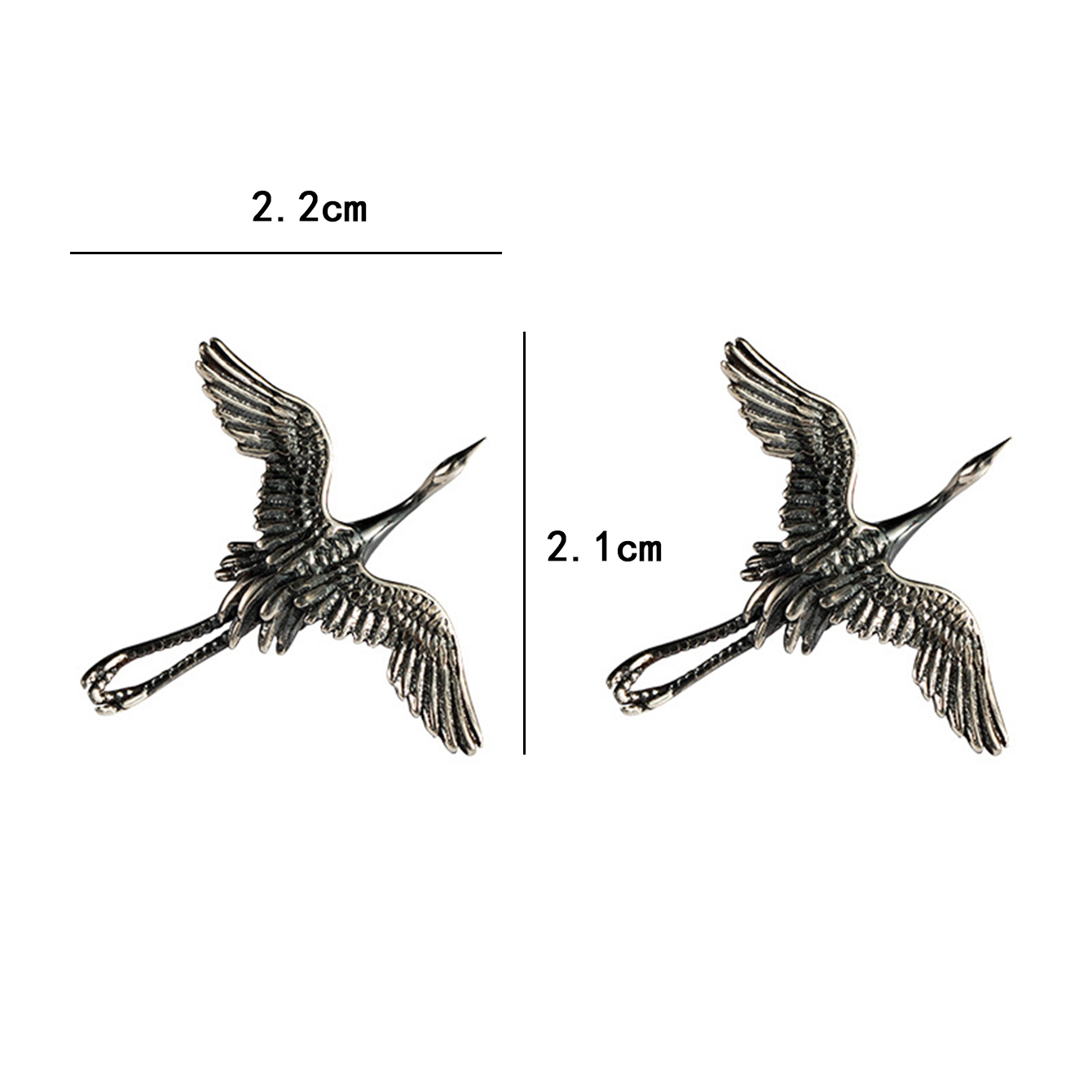 1 Pair Simple Style Crane Alloy Ear Studs display picture 6