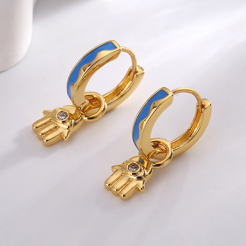 1 Pair Y2k Vintage Style Heart Shape Enamel Epoxy Plating Copper 18k Gold Plated Hoop Earrings display picture 10