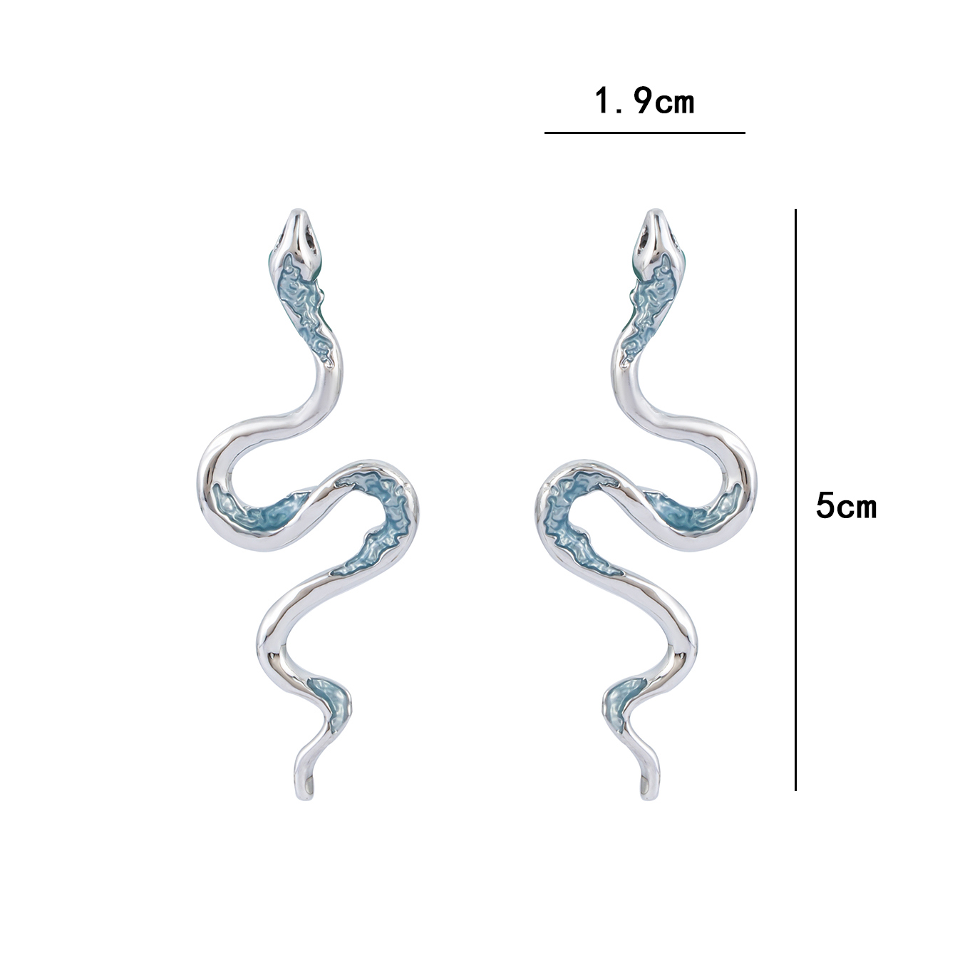 1 Pair Simple Style Snake Plating Inlay Alloy Crystal Silver Plated Ear Studs display picture 4