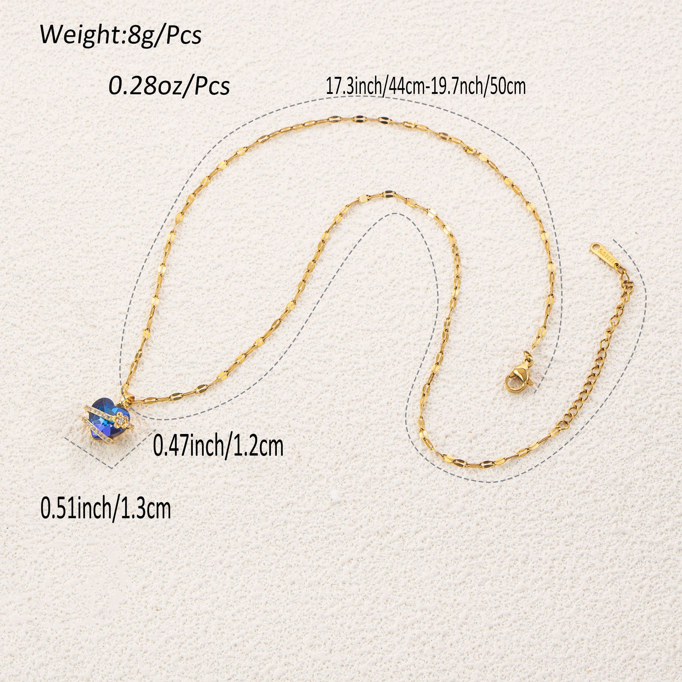 Stainless Steel 18K Gold Plated Simple Style Plating Inlay Heart Shape Zircon Pendant Necklace display picture 1