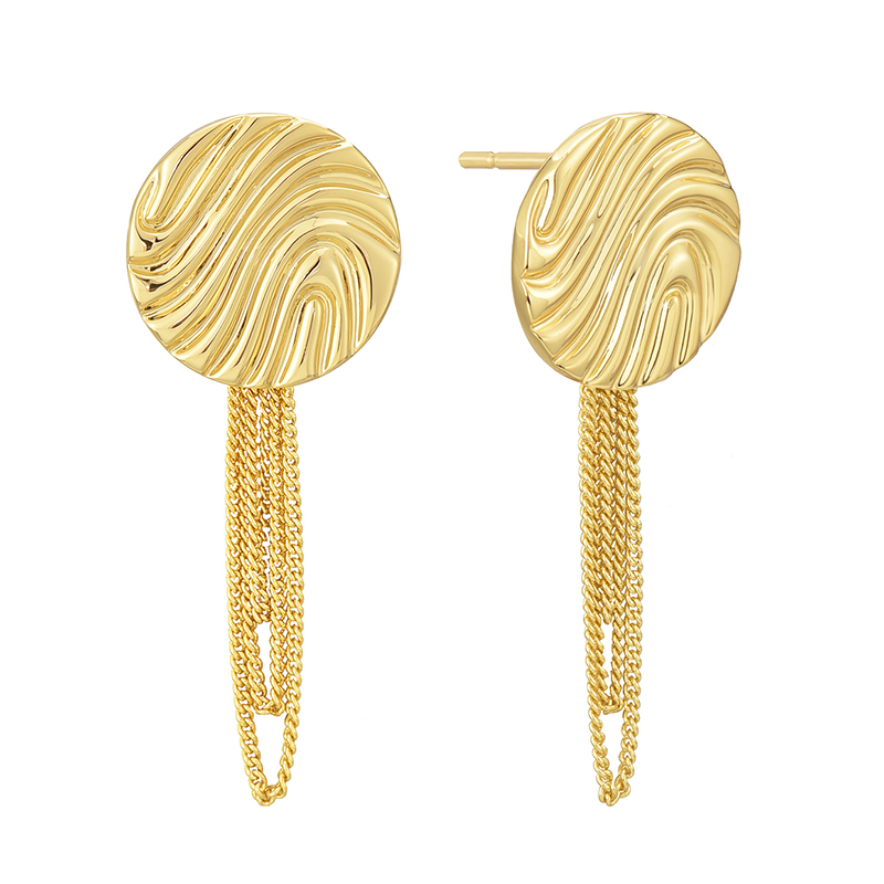 1 Paire Style Vintage Vacances Rond Rhombe Émail Placage Incruster Le Cuivre Zircon Plaqué Or 18k Boucles D'oreilles display picture 6