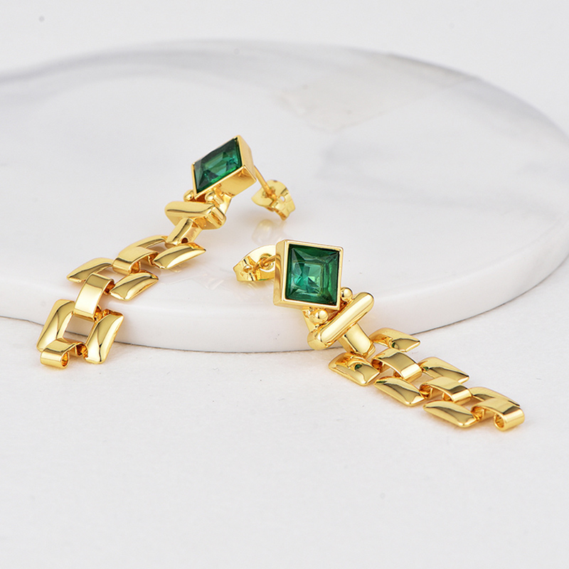 1 Pair Vintage Style Vacation Round Rhombus Enamel Plating Inlay Copper Zircon 18k Gold Plated Drop Earrings display picture 14