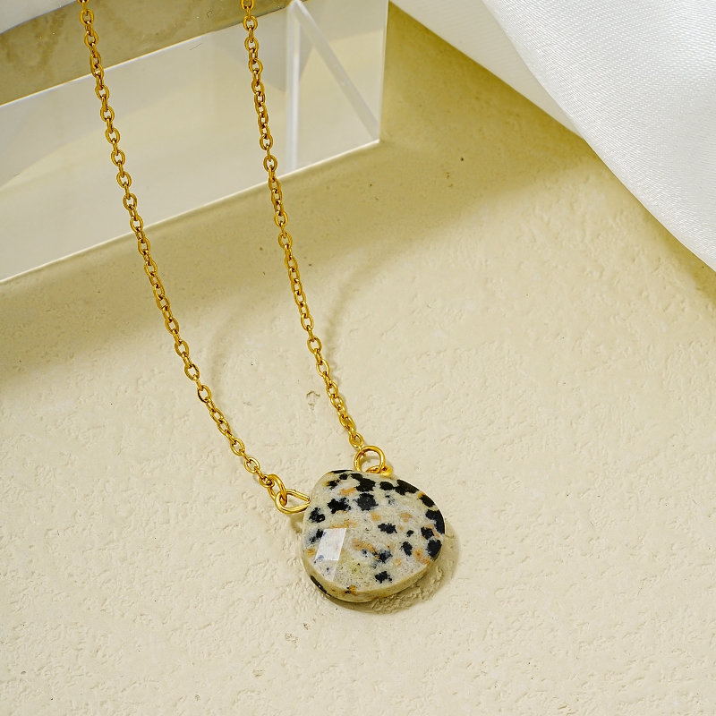 Wholesale Simple Style Water Droplets Stainless Steel Natural Stone Chain Pendant Necklace display picture 8