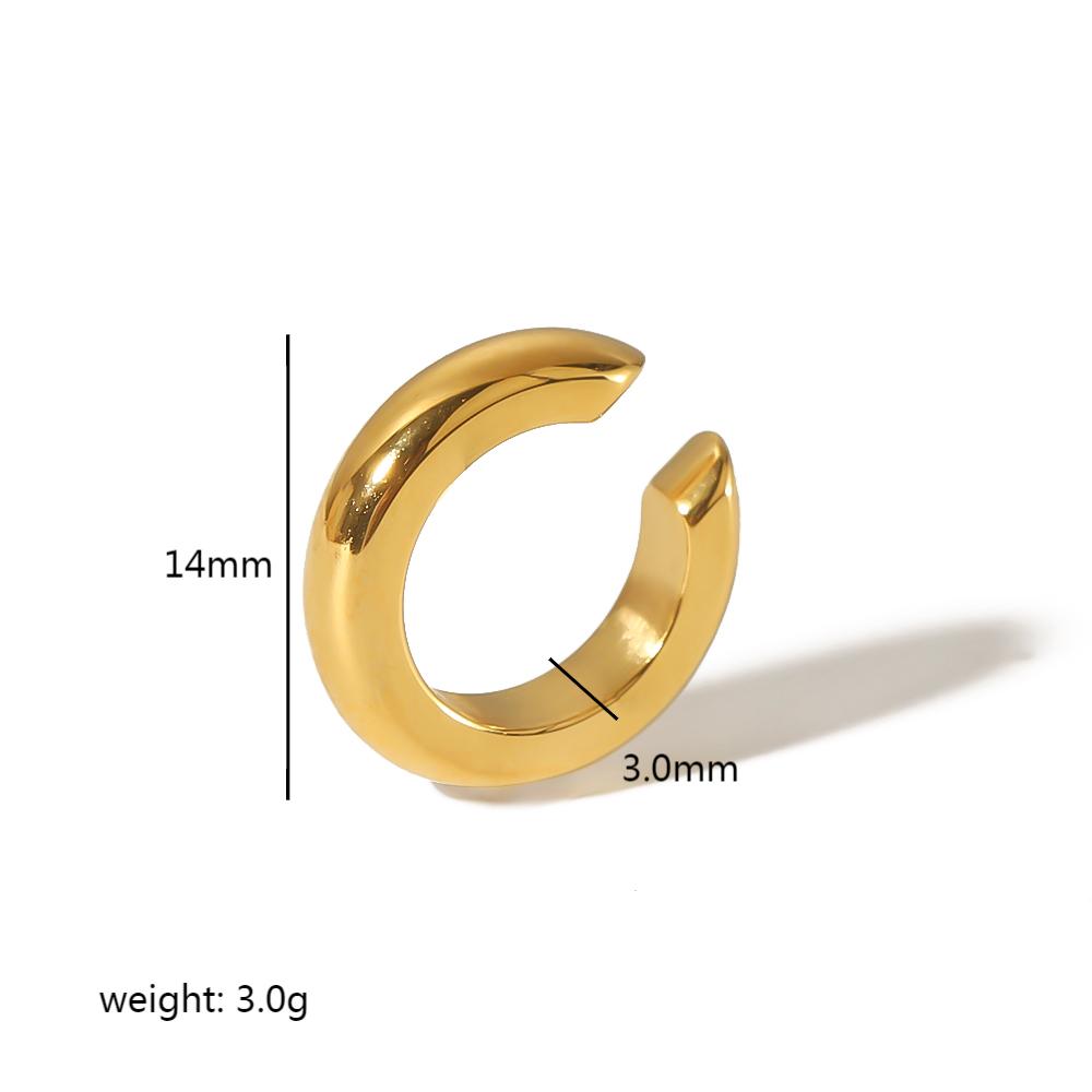 1 Pair Vintage Style Round Polishing Plating 304 Stainless Steel Ear Cuffs display picture 5