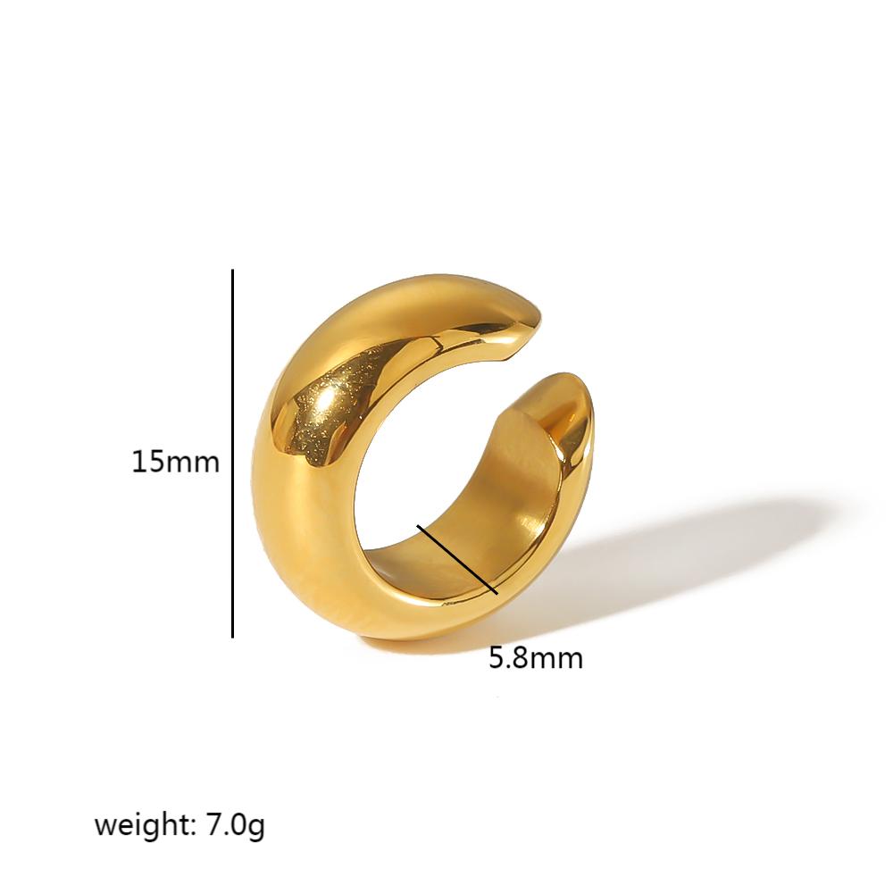 1 Pair Vintage Style Round Polishing Plating 304 Stainless Steel Ear Cuffs display picture 7