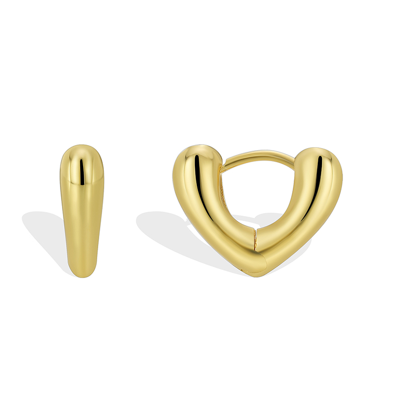 1 Pair Simple Style Solid Color Plating Copper 18k Gold Plated Hoop Earrings display picture 8