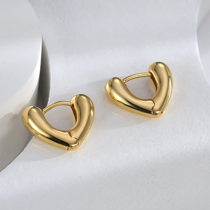 1 Pair Simple Style Solid Color Plating Copper 18k Gold Plated Hoop Earrings display picture 10