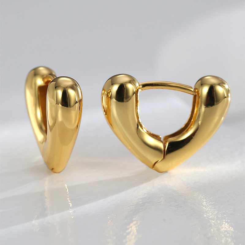 1 Pair Simple Style Solid Color Plating Copper 18k Gold Plated Hoop Earrings display picture 9