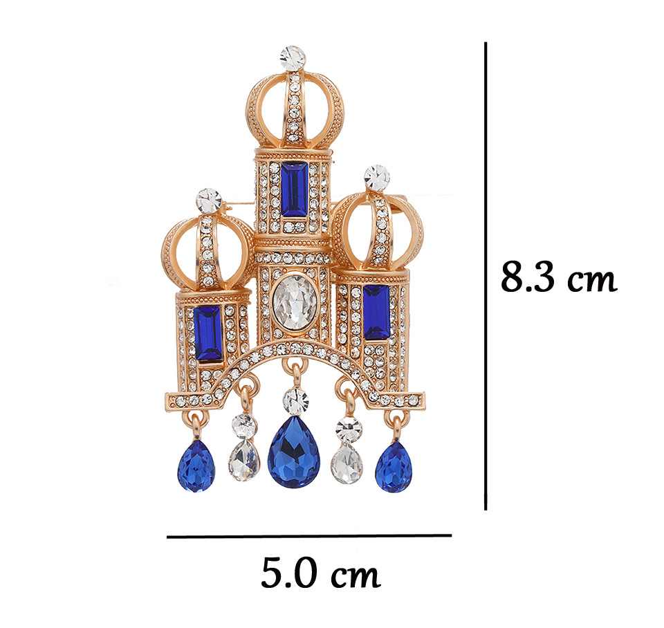 Rétro Château Alliage Placage Incruster Strass Unisexe Broches display picture 4