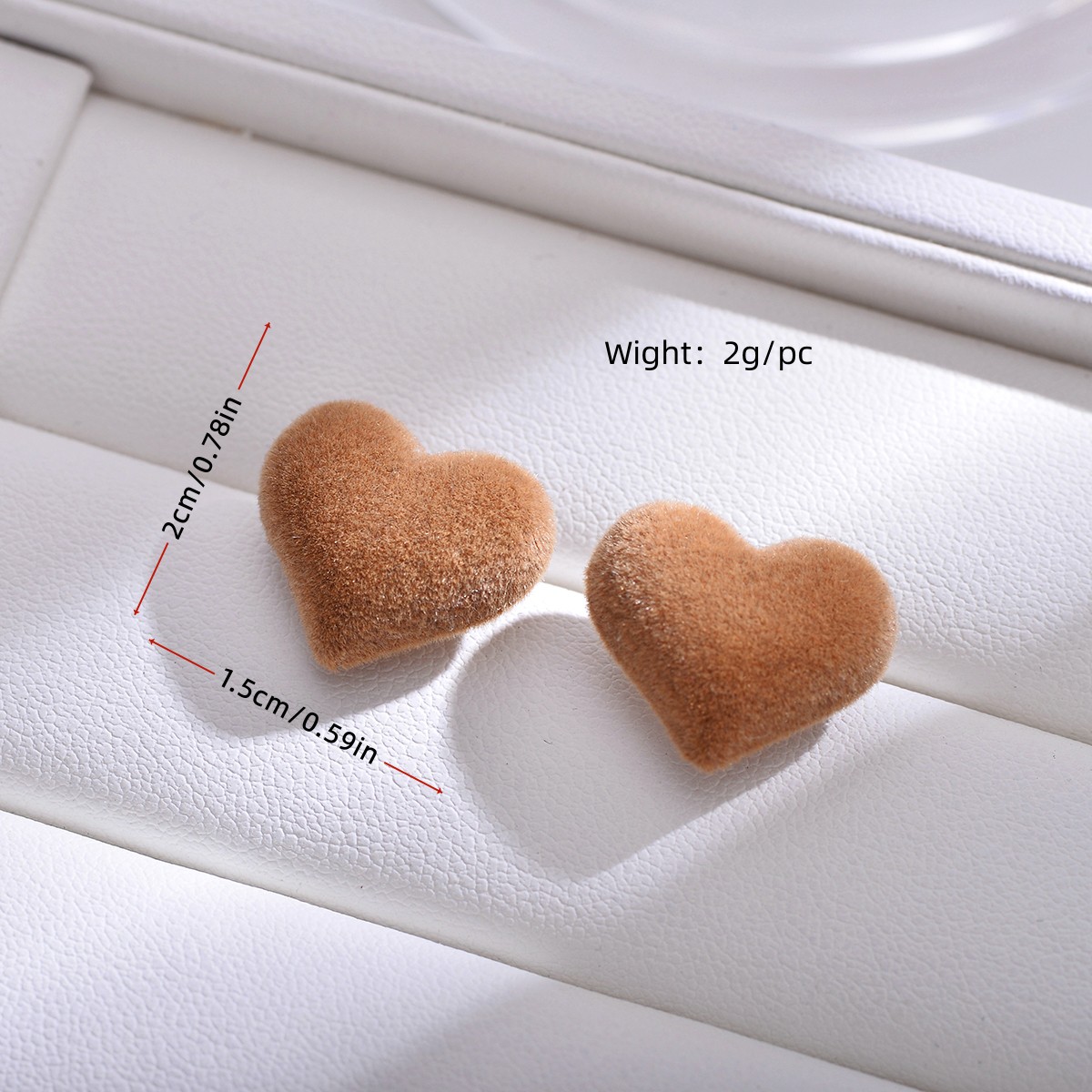 1 Pair Sweet Heart Shape Flocking Ear Studs display picture 5