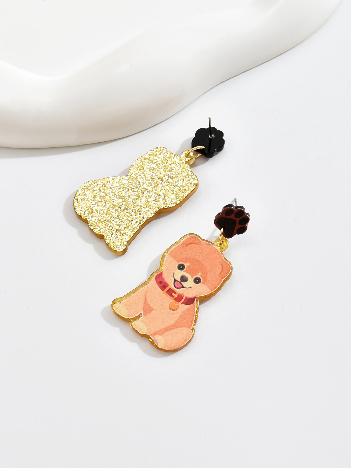 1 Pair Cute Dog Arylic Drop Earrings display picture 3