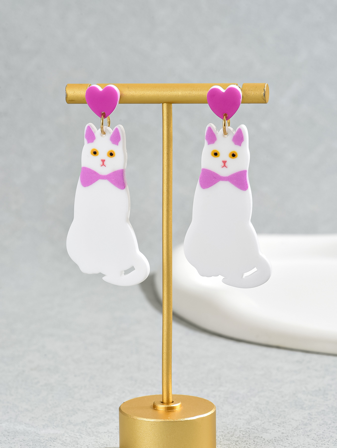 1 Pair Cute Dog Arylic Drop Earrings display picture 15