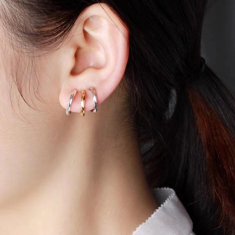1 Pair Simple Style Solid Color Asymmetrical Plating Copper Gold Plated Earrings display picture 4