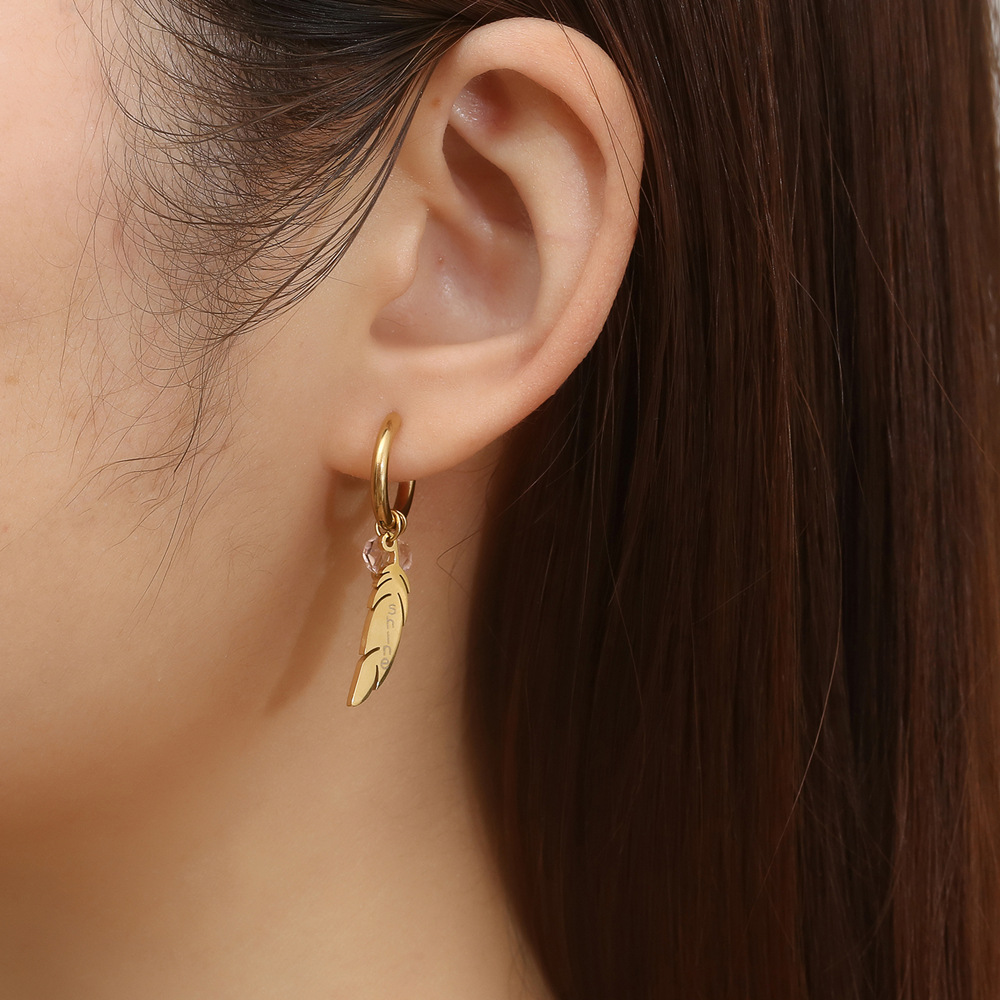 1 Pair Simple Style Geometric Plating 304 Stainless Steel 18K Gold Plated Drop Earrings display picture 2