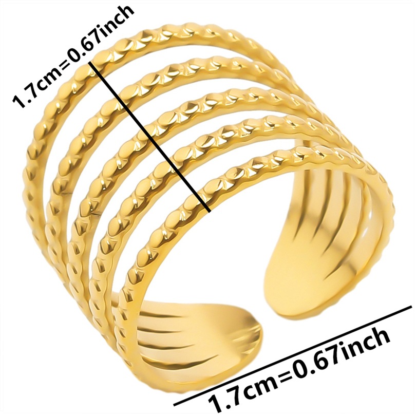 Classic Style Solid Color Stainless Steel Asymmetrical Polishing Rings display picture 2