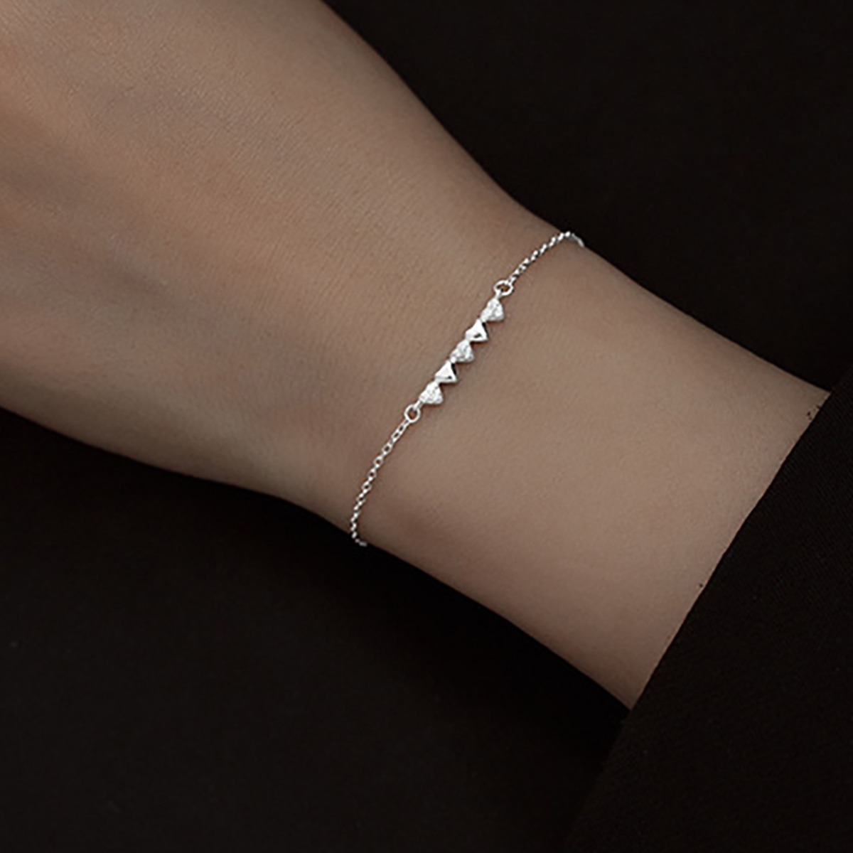 Casual Solid Color Sterling Silver Plating Inlay Zircon Silver Plated Bracelets display picture 6