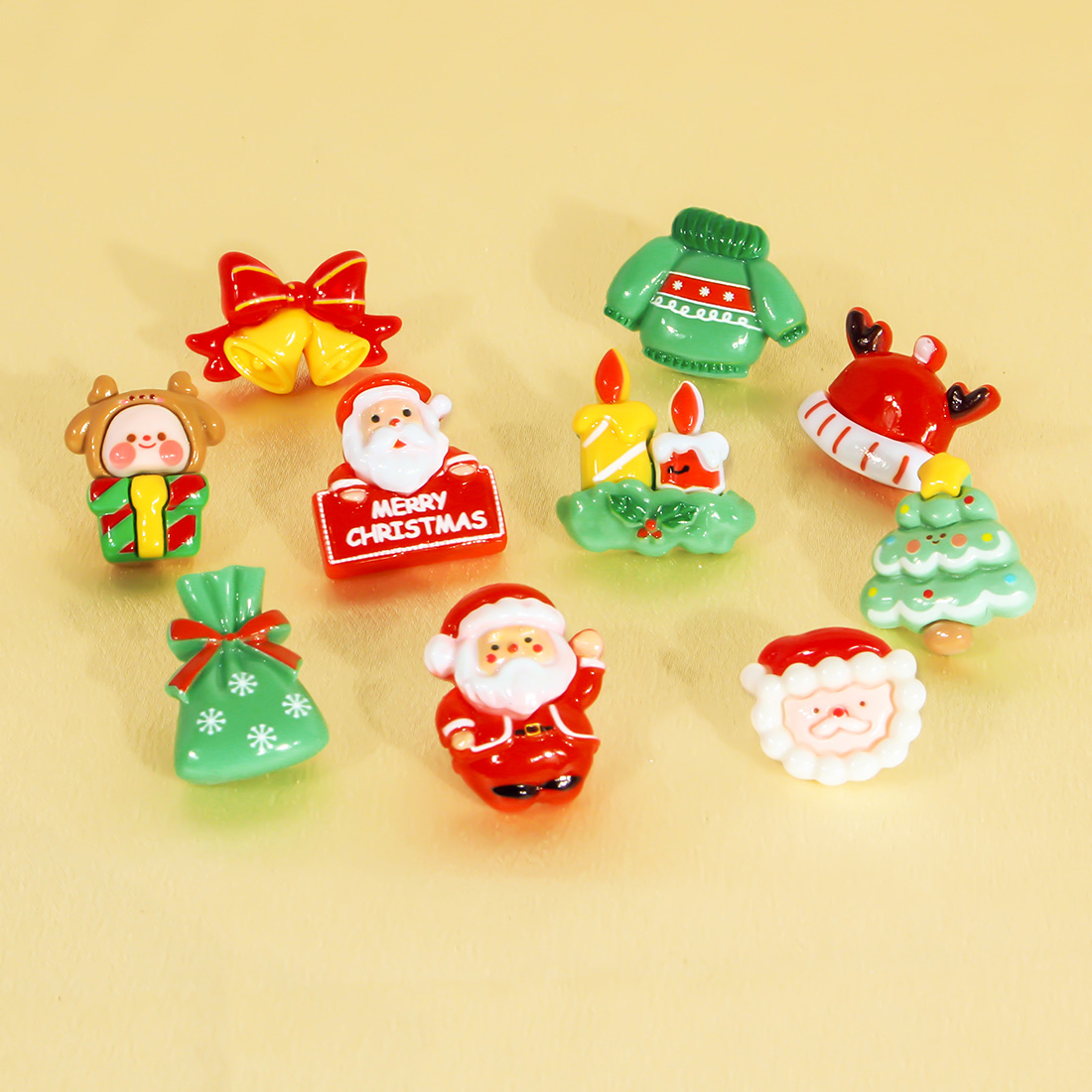 1 Pair Cute Sweet Commute Christmas Tree Santa Claus Candle Irregular Plastic Ear Studs display picture 3