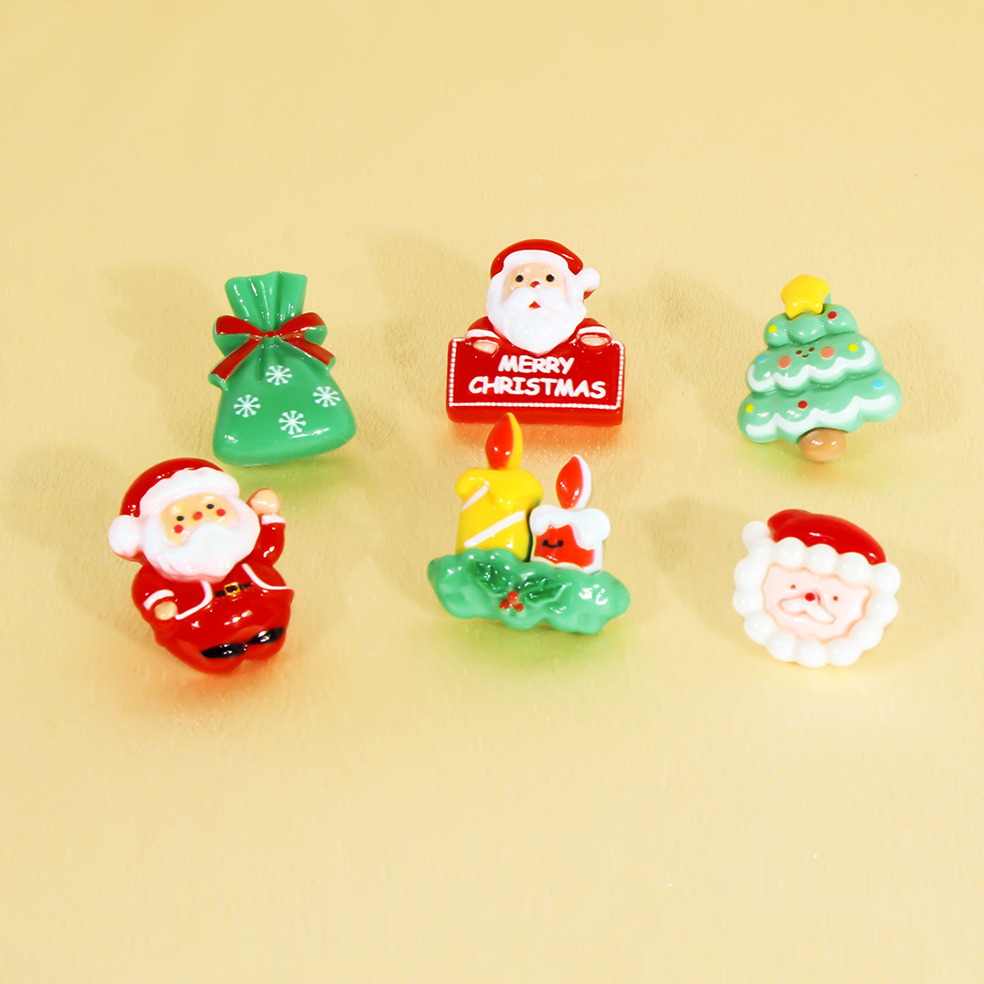 1 Pair Cute Sweet Commute Christmas Tree Santa Claus Candle Irregular Plastic Ear Studs display picture 4