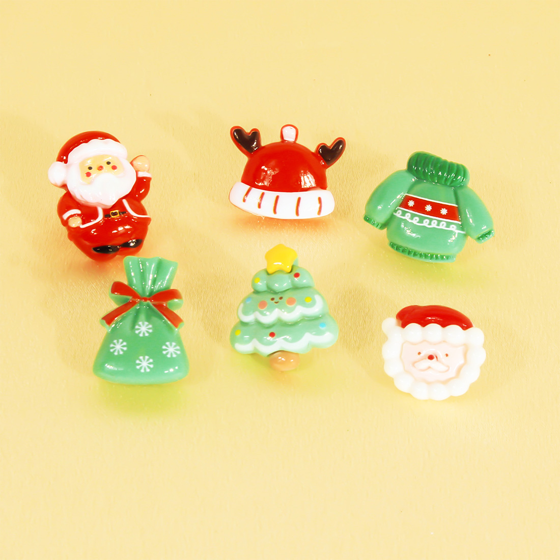 1 Pair Cute Sweet Commute Christmas Tree Santa Claus Candle Irregular Plastic Ear Studs display picture 6
