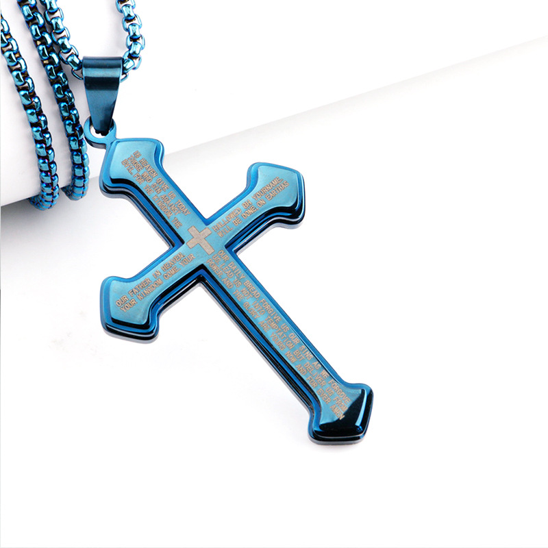 Classic Style Cross Titanium Steel Polishing 18K Gold Plated Men's display picture 2