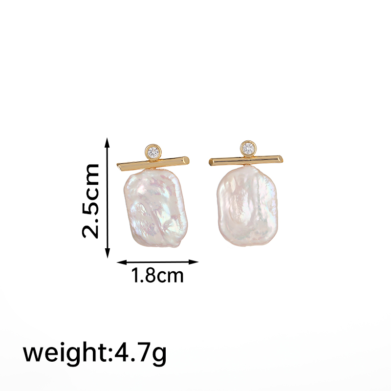 1 Pair Baroque Style Simple Style Square Plating Inlay Copper Zircon 18k Gold Plated Drop Earrings display picture 7