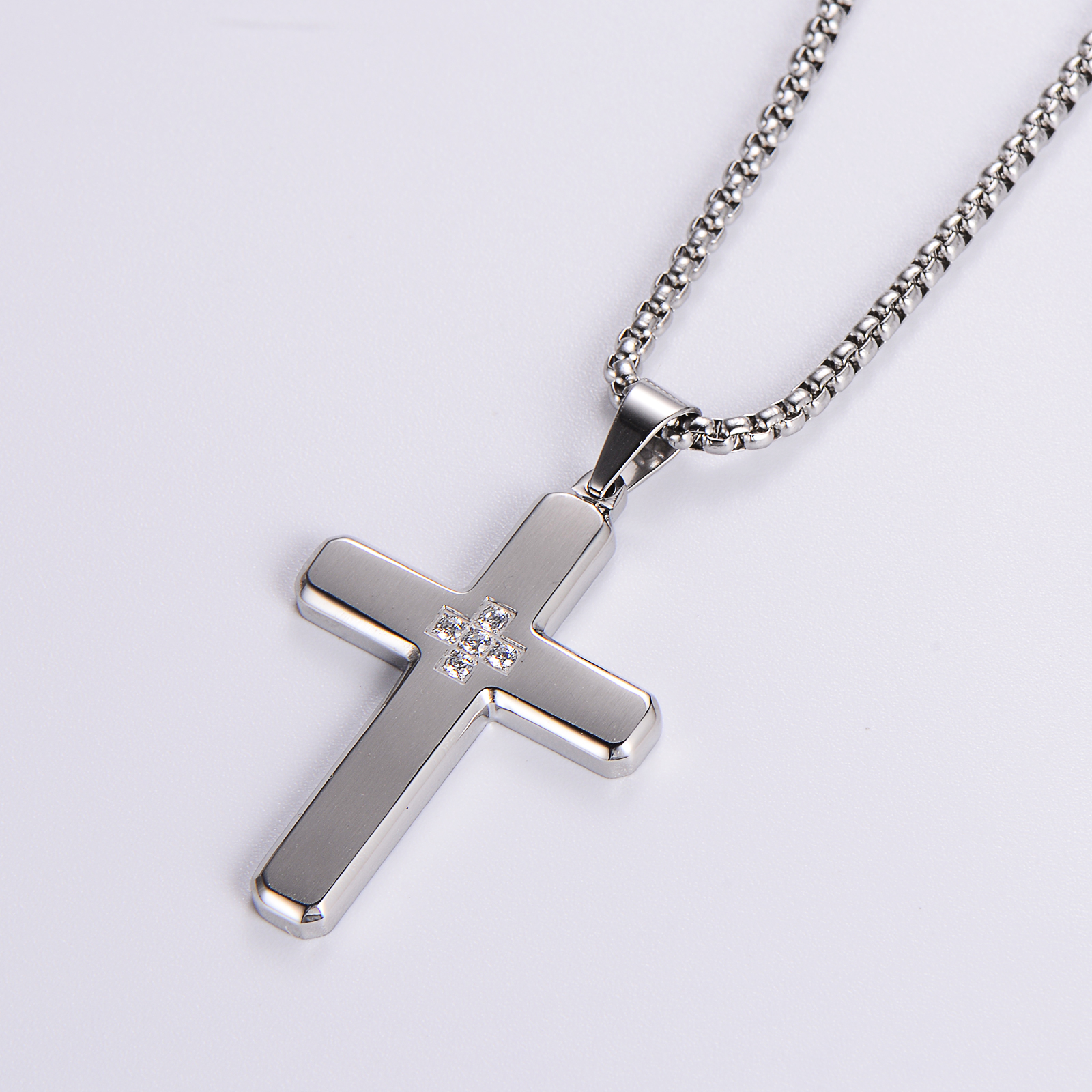 Hip-Hop Retro Cross 304 Stainless Steel Plating Rhinestones 18K Gold Plated Men's display picture 6