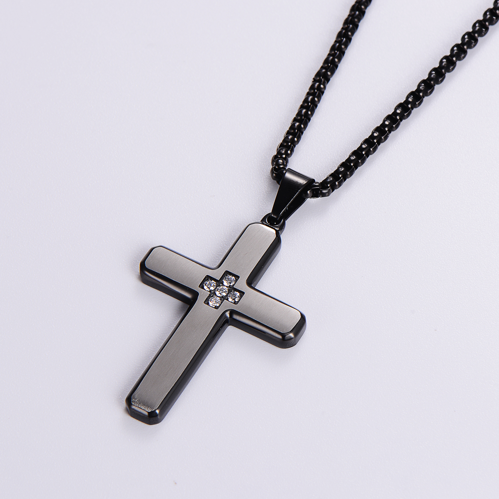 Hip-Hop Retro Cross 304 Stainless Steel Plating Rhinestones 18K Gold Plated Men's display picture 7