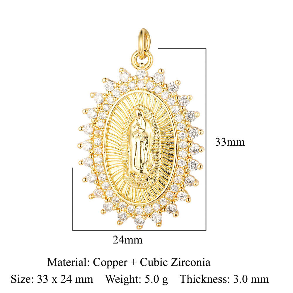 Virgin Angel Copper Zircon Pendant Cross Diy Ornament Accessories Virgin Om Necklace Bracelet Pendant display picture 4