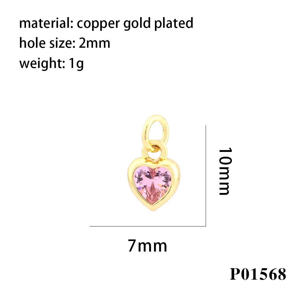 Inlaid Color Zircon Love Heart-shaped Necklace Bracelet Pendant Diy Decorative Pendant Handmade Materials Semi-finished Products Wholesale display picture 5