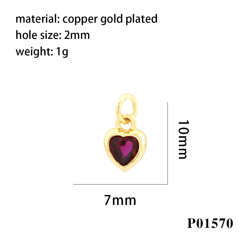 Inlaid Color Zircon Love Heart-shaped Necklace Bracelet Pendant Diy Decorative Pendant Handmade Materials Semi-finished Products Wholesale display picture 7