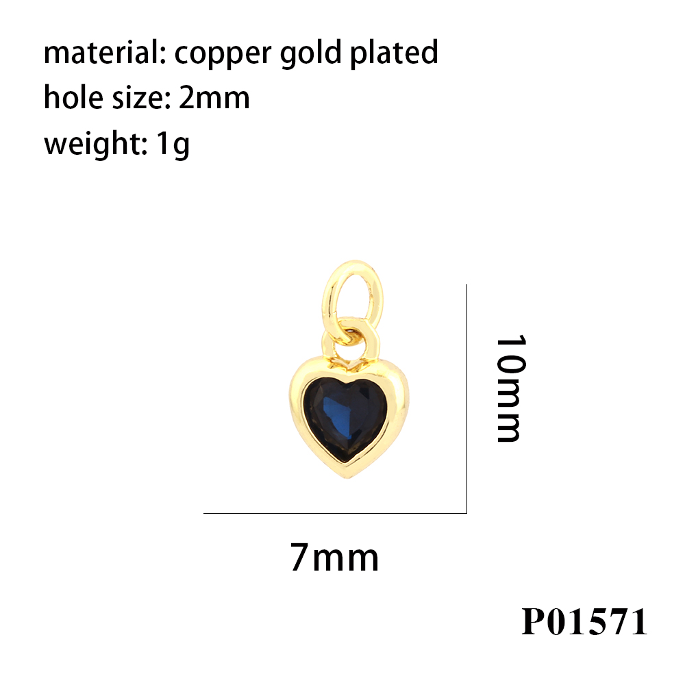 Inlaid Color Zircon Love Heart-shaped Necklace Bracelet Pendant Diy Decorative Pendant Handmade Materials Semi-finished Products Wholesale display picture 8