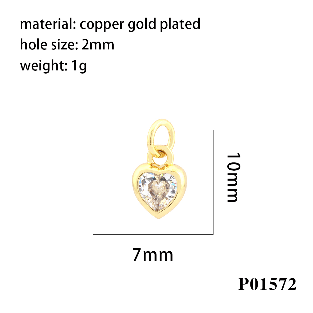 Inlaid Color Zircon Love Heart-shaped Necklace Bracelet Pendant Diy Decorative Pendant Handmade Materials Semi-finished Products Wholesale display picture 9