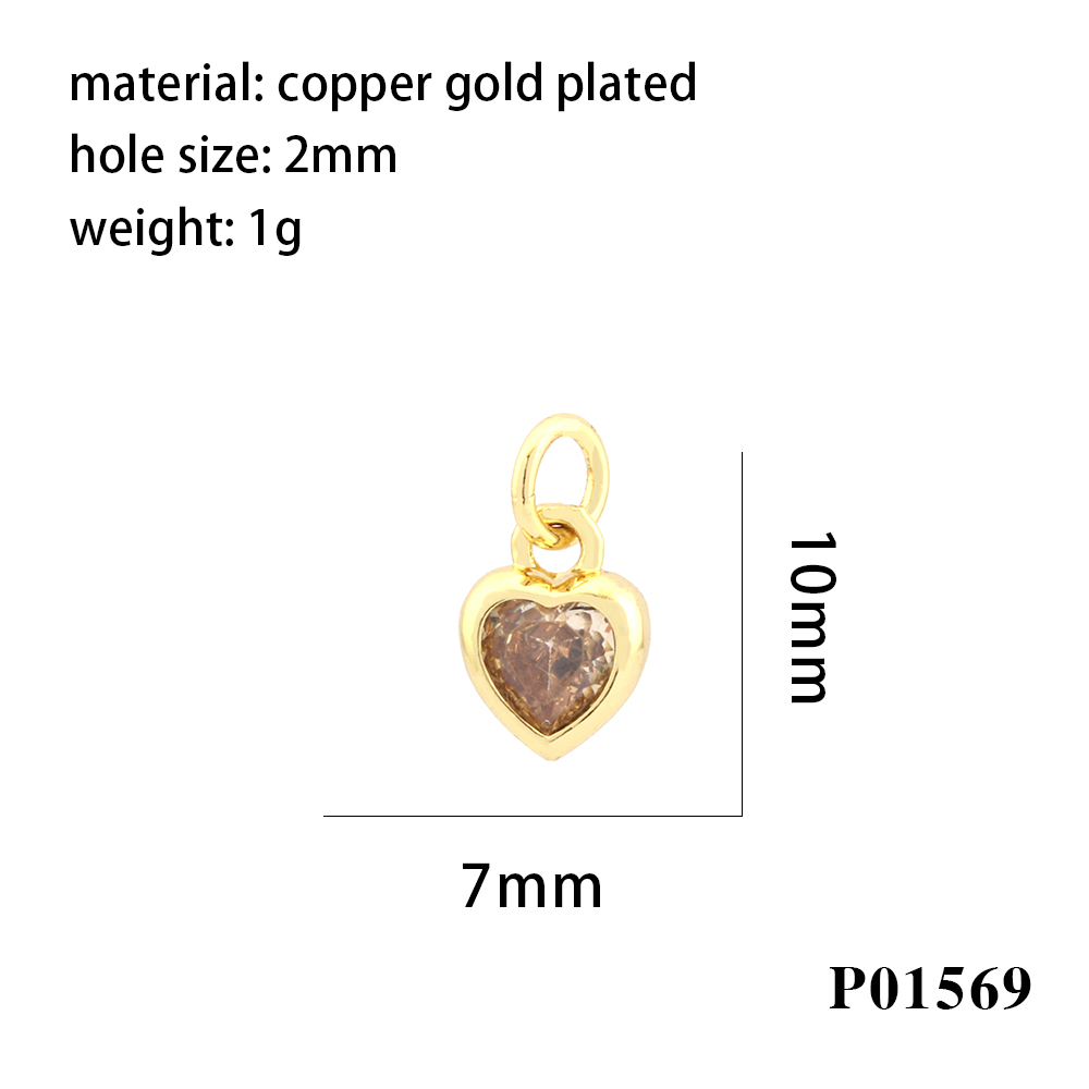 Inlaid Color Zircon Love Heart-shaped Necklace Bracelet Pendant Diy Decorative Pendant Handmade Materials Semi-finished Products Wholesale display picture 6