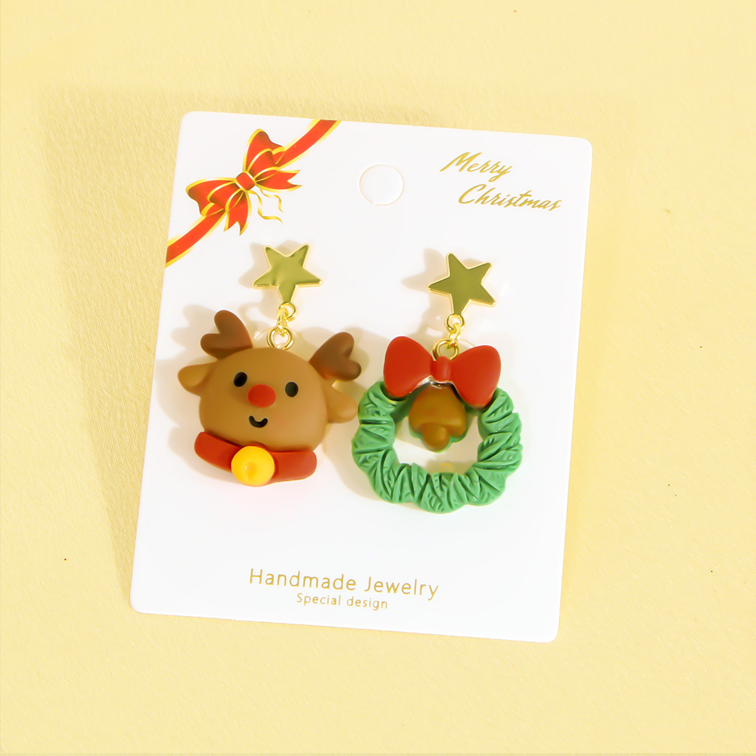 1 Pair Princess Sweet Santa Claus Little Bear Snowman Irregular Plastic Drop Earrings display picture 9