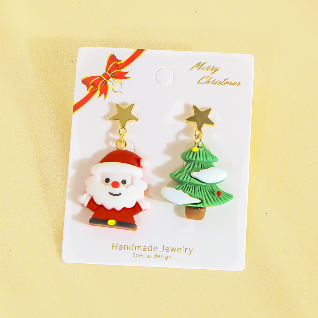1 Pair Princess Sweet Santa Claus Little Bear Snowman Irregular Plastic Drop Earrings display picture 10