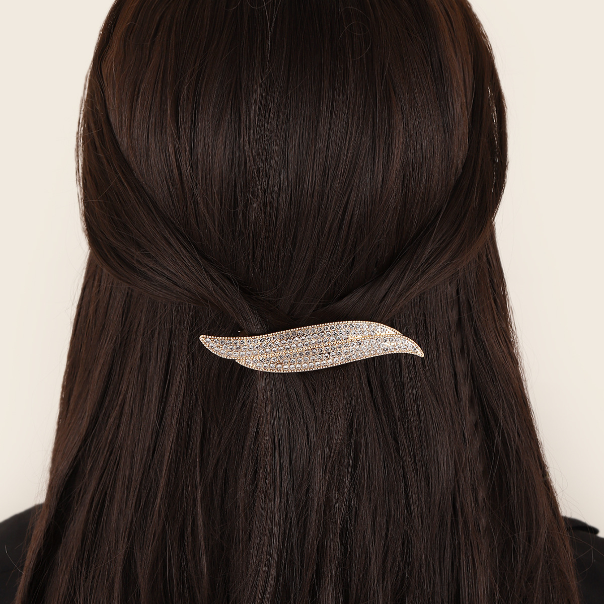 Elegant Solid Color Alloy Inlay Rhinestones Hair Clip display picture 2