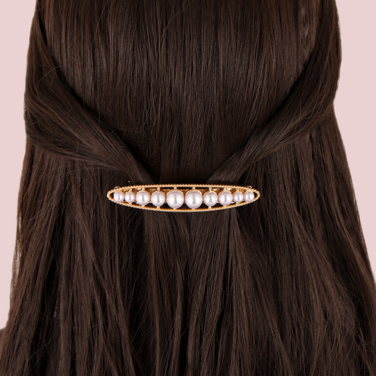 Simple Style Commute Round Alloy Inlay Pearl Hair Clip display picture 5