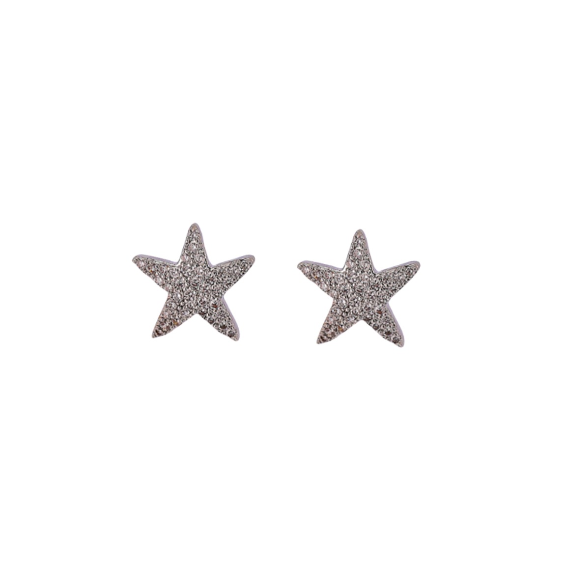 1 Pair Simple Style Star Inlay Alloy Zircon Ear Studs display picture 2