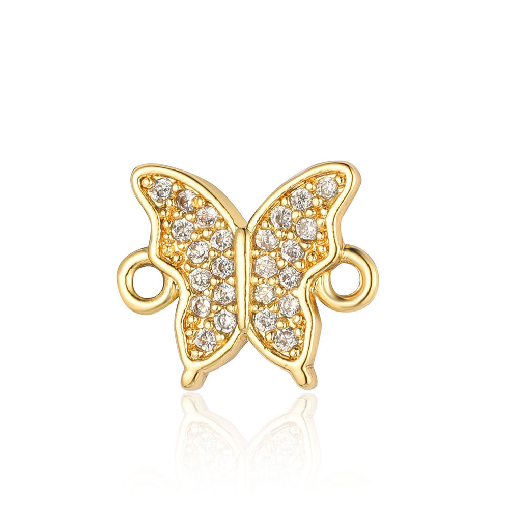 Simple Style Heart Shape Bee Butterfly Copper Plating Inlay Zircon 18k Gold Plated Jewelry Accessories display picture 3