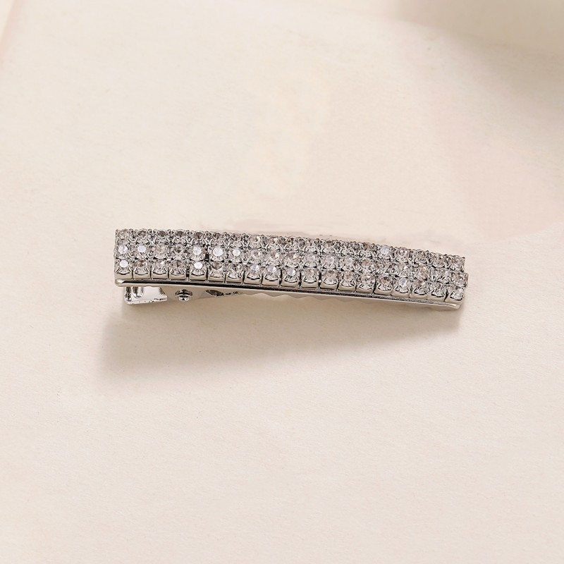 Simple Style Solid Color Alloy Inlay Rhinestones Hair Clip display picture 4