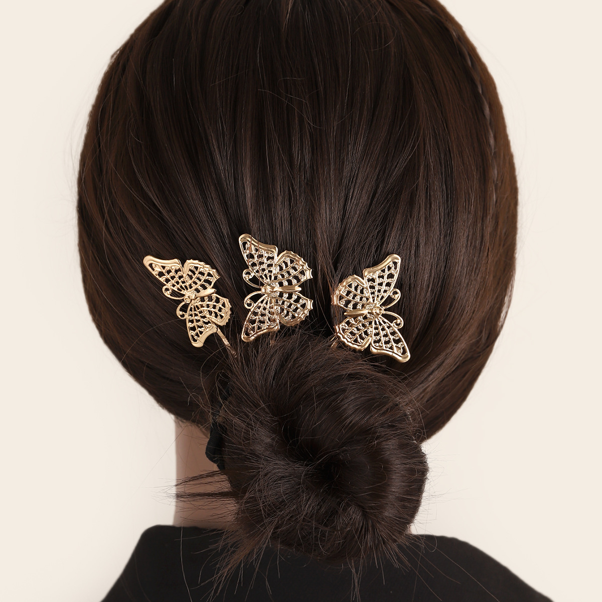 Sweet Butterfly Metal Hollow Out Hair Clip display picture 3